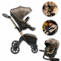 Vežimėlis Stokke Xplory X Gold Black, auksinis rėmas