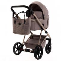 Vežimėlis ADAMEX DELTA NATURE 2in1, DN-4 Cappuccino, su krepšiu ir apsauga nuo lietaus