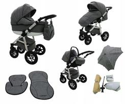 Vaikiška vežimėlio sistema KAREX QUERO 3IN1, aliuminis, gili sėdima dalis, 13 kg