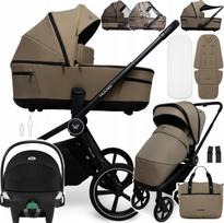Vežimėlis Muuvo Five 3in1 su Cybex automobiline kėdute, krepšiu, įdėklu ir adapteriais, smėlio mocos spalvos