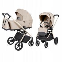 Vežimėlis Carrello ULTRA F 2in1 su sulankstoma lopšiu ir adapteriais, Polar Beige