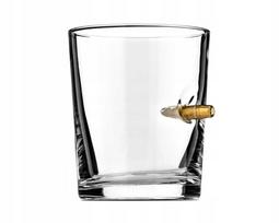 Stiklinė whiskey taurė su kulka, dovaninė pakuotė, storas stiklas