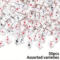 50/100/200pcs Polymer Clay Beads Poker Beads Bulk Flat Rectangular Spaced Beads Jewelry Making Supplies DIY Necklace Bracelet Crafts 50pcs