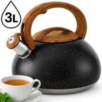 Plieninis virdulys Hauspremium, 3 l, juodos marmurinės spalvos, tinka indukcijai