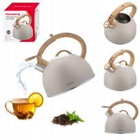 Virdulys KLAUSBERG KB7913, 2,5 l, smėlio spalvos, su medžio imitacijos rankena, tinka indukcinei ir dujinei viryklei