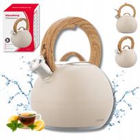 Virdulys Klausberg KB-7956, 3 l, nerūdijantis plienas, indukcijai, su švilpuku, smėlio spalvos, medžio imitacija