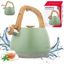 Arbatinukas su švilpuku KLAUSBERG KB-9039, 2,5 l, tinka indukcinei ir dujinei viryklei, medžio imitacija