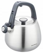 Plieninis virdulys 2,5 l, tinka dujinei ir indukcinei viryklei, sidabrinis, KLAUSBERG KB-7773