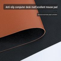 Custom Carbon Fiber Desk Mat - Waterproof & Oil-Proof, Large Size with Personalized Logo carbon fiber + gray lychee pattern juoda
