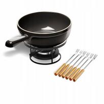 Keraminis fondiu rinkinys EMILE HENRY Flame, 2,4 l, juodas