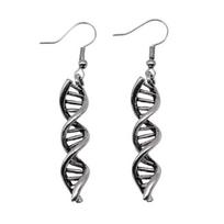 3D DNA Double Helix Earrings - Science Molecular Charm Jewelry Gift for Biology Lovers & Lab Party Accessories (Gene Strand)
