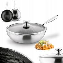 WOK keptuvė su dangčiu Starke Pro Linesta Steel, 30x9 cm, indukcinė, plieninė