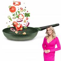 Keptuvė PAN INDUCTION GRANITE, marmurinė danga, 28 cm, žalia