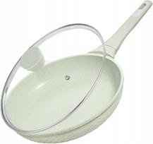 Keptuvė DYGG 28 cm, granito danga, su dangčiu, indukcijai, 10 sluoksnių neprideganti danga, 5 mm dugnas, SGS