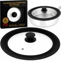 Universalus karščiui atsparus silikoninis puodų dangtis 24/26/28 cm