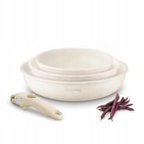 Keptuvių rinkinys su nuimama rankena Starke Pro Compacti Cream, 20/24/28 cm, 4 vnt.