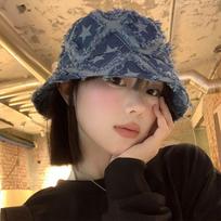 Hairy Star Cowboy Fisherman's Hat Women's Blue Design Basin Hat Sunshade Cowboy Hat one size