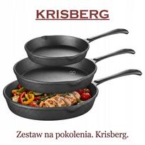 Lietiniai ketaus keptuvių rinkinys KRISBERG KS-2573, 16/20/25 cm, tinka indukcijai, 3 vnt.