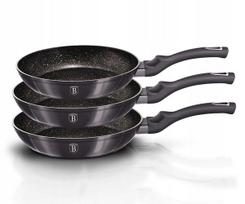 Keptuvių rinkinys BerlingerHaus Carbon Pro Edition, 3 vnt., granitinės, elektrinėms viryklėms