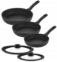 Keptuvių rinkinys GERLACH GRANITEX 20, 24, 28 cm su XERA DUR danga ir silikoniniais dangčiais