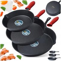 Ketaus keptuvių rinkinys 20, 25, 30 cm, tinka dujinėms, indukcinėms viryklėms ir orkaitei