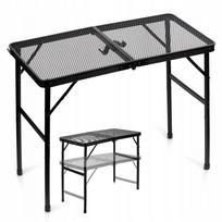 Sulankstomas turistinis stalas, aliuminis, juodas, 80x40x37/66 cm, 2in1