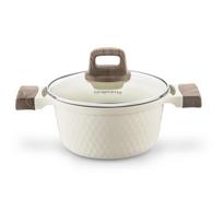 Puodas indukcinei viryklei su keramine danga Konighoffer Rosti, 20 cm, 2 l, kreminės spalvos