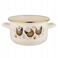 Emaliuotas puodas Emalia Pleszew Gold Chicken, 22 cm, 6 l, smėlio spalvos, tinka indukcijai