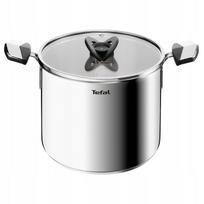 Puodas su dangčiu TEFAL Emotion+ E3286145, 22 cm, 6,8 l, nerūdijančio plieno, tinka indukcijai