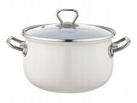 Emaliuotas puodas ENAMEL BLISS su dangčiu, 22 cm, 4,8 l, kreminis