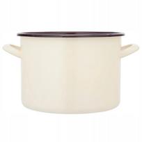 Emaliuotas puodas indukcinei ir dujinei kaitlentei Silesia, 24 cm, 7,5 l, kreminis, tamsiu vidumi