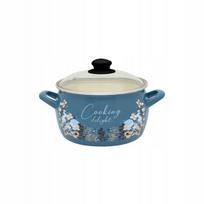 Emaliuotas puodas Cooking Delight, 20 cm, 4,2 l, su stikliniu dangčiu, mėlynas