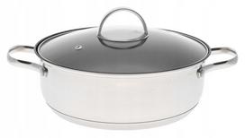 Žemas marmurinis puodas, 22 cm, 2,8 l, tinkamas indukcinei ir dujinei viryklei, 7402