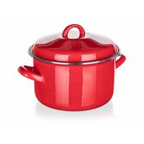 Emaliuotas raudonas puodas su dangčiu Banquet, 3,4 l, 20 cm