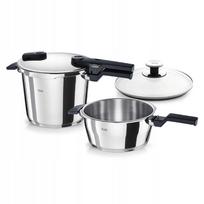 Slėginis puodas FISSLER Vitaquick 3,5 l ir 6 l su stikliniu dangčiu, Ø22 cm