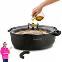 Orkaitės ir indukcinė ovali keptuvė su aromatizatoriumi Konighoffer Pollo, 8 l