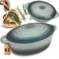Ketaus kepimo forma HAGE 6 l, emaliuota, tinka indukcijai, Sea Salt