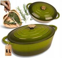 Emaliuota ketaus keptuvė 6 l, OLIVE