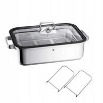 Garų puodas WMF Vitalis 6,5 l, nerūdijančio plieno, su dangčiu, 41x27x10 cm