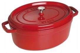 Ketaus puodas Staub Cocotte, 37 cm, ovalus, vyšninės spalvos