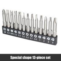 4-13 vnt. Specialios formos atsuktuvo antgalių rinkinys 50mm U formos Y tipo Trikampis Vidinis kryžius Trijų taškų atsuktuvo antgalis Įrankių priedai special shape 13pcs sidabras