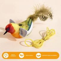 Chirping Bird Cat žaislas, interaktyvus modeliavimas, elektrinis paukščių prisilietimas, aktyvuojamas pliušinis paukščių katės erzintuvas, skirtas kambarinėms katėms ir šunims