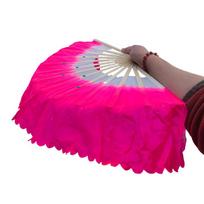 1PC provides a lightweight fitness dance fan that is easy to grip supports and is sturdy on both sides A rožinė
