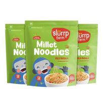 Slurrp Farm No Maida Millet Noodles | Not Fried, No MSG | Mild Millet Noodles Pack of 3-192g Each 300GM beige