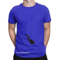 Nardymo Scuba Nardytojas Vandens Sporto Marškinėliai Vyrams Hipsteris Grynos Medvilnės T-shirt apvalia kaklo iškirpte Harajuku Marškinėlis Didelio Dydžio Drabužiai XXXXL mėlyna