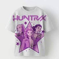 Purple Kpop Demon Hunters Tee Girls Boys Short Sleeve, Huntrix Tiger Anime Print, Harajuku Children’s Tops 110