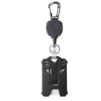 Outdoor Mountaineering Easy-pull Buckle Wire Rope Badge Clip, Belt Back Clip Automatic Retractable Keychain Card Holder One Size