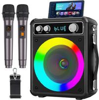 VOSOCO Karaoke rinkinys su dviem belaidžiais mikrofonais ir namų karaoke Bluetooth PA Kompaktiškas Karaoke Nešiojamas Idealiai tinka namams, mokyklai, lauke ir apima