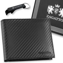 Natūralios odos piniginė vyrams Zagatto Carbon RFID Secure