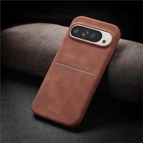 Prabangus avikailio odos piniginė, kortelių laikiklis, telefono dėklas Google Pixel 10 9 8 Pro XL Pixel 8A kortelių lizdas, atsparus smūgiams galinis dangtelis For Pixel 9-9Pro black